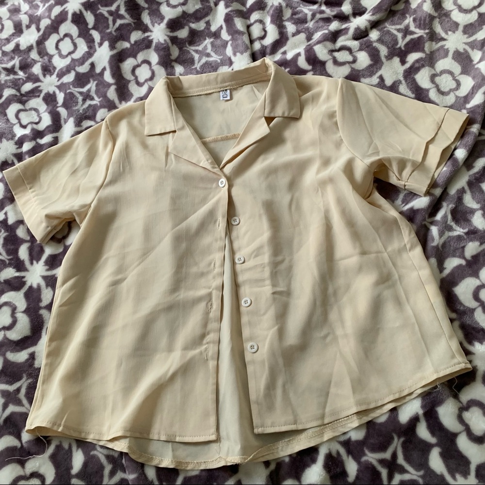 [YesStyle] Beige Shirt Button